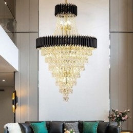 Modern Kristallhängande Lampa Konisk Taklampa