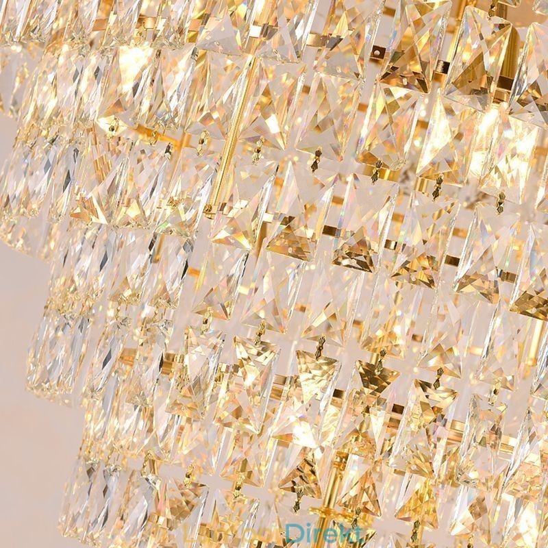 Modern Kristallhängande Lampa Konisk Taklampa