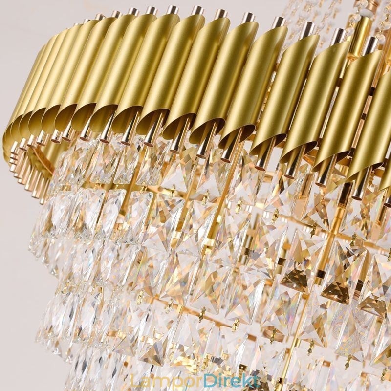 Modern Kristallhängande Lampa Konisk Taklampa