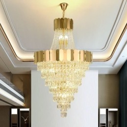 Europeisk Kristallhängande Lampa Konisk Hängande Lampa