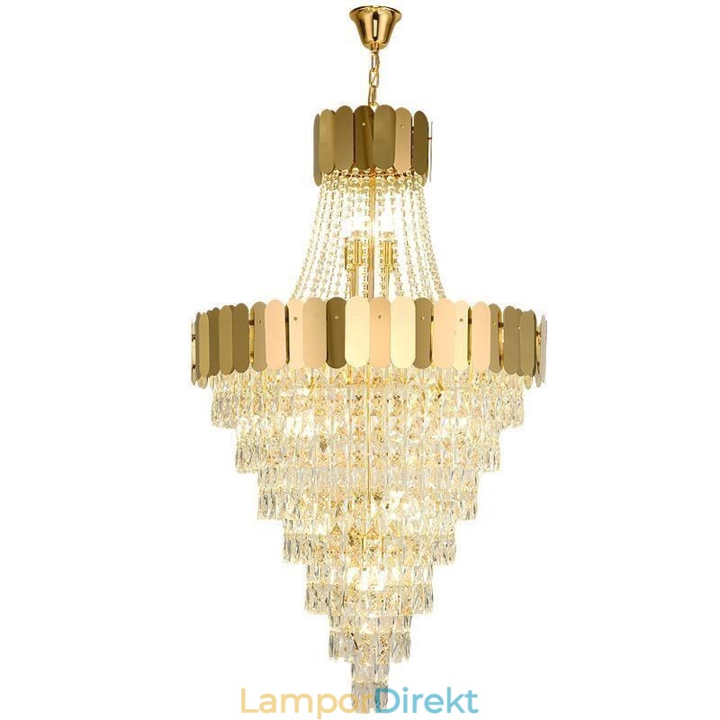 Europeisk Kristallhängande Lampa Konisk Hängande Lampa