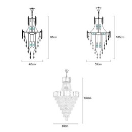 Europeisk Kristallhängande Lampa Konisk Hängande Lampa