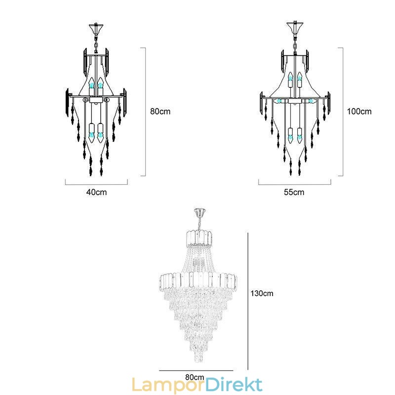 Europeisk Kristallhängande Lampa Konisk Hängande Lampa