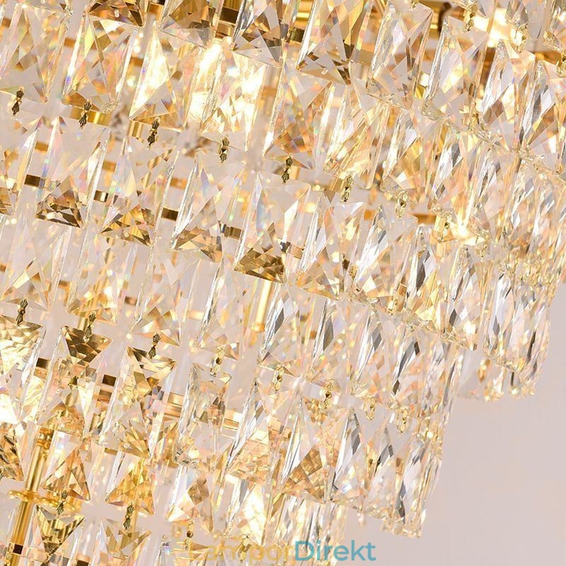 Europeisk Kristallhängande Lampa Konisk Hängande Lampa