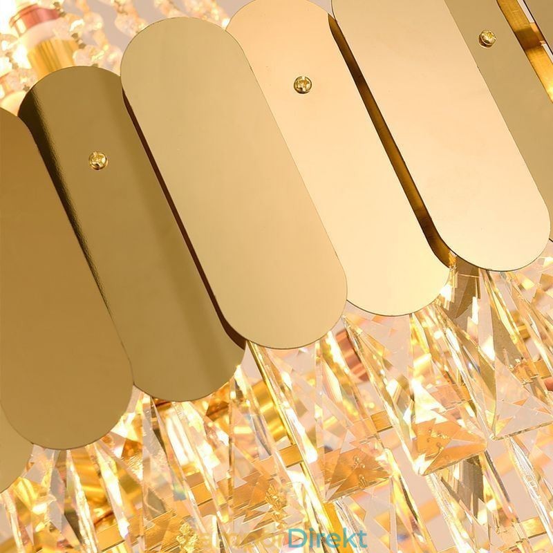 Europeisk Kristallhängande Lampa Konisk Hängande Lampa
