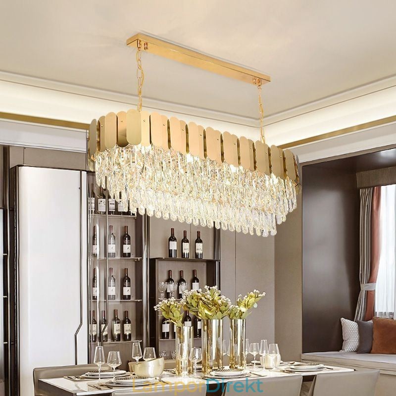 Crystal Pendel Light Lyx Oval Taklampa