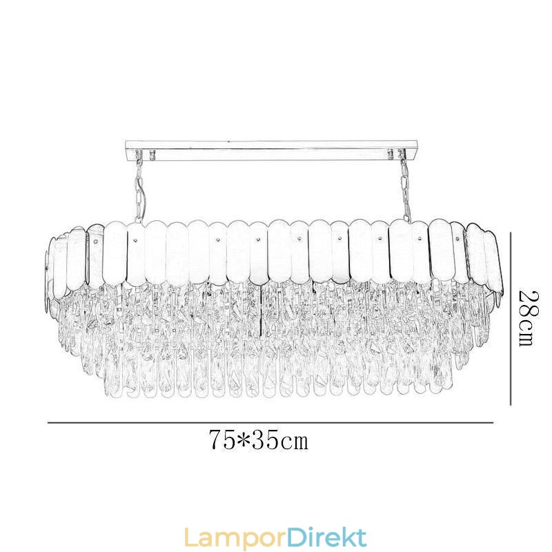 Crystal Pendel Light Lyx Oval Taklampa