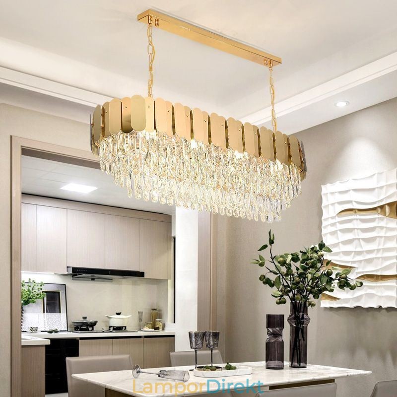 Crystal Pendel Light Lyx Oval Taklampa