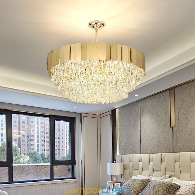 Modern Taklampa Crystal Rund Hängande Taklampa