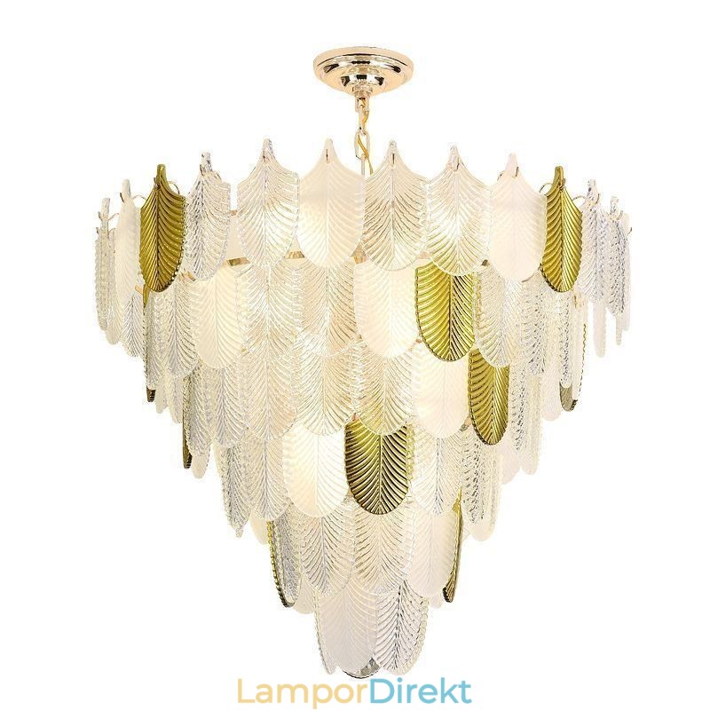 Crystal Elegant Leaf Pendellampa Tak Pendellampa