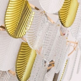 Crystal Elegant Leaf Pendellampa Tak Pendellampa