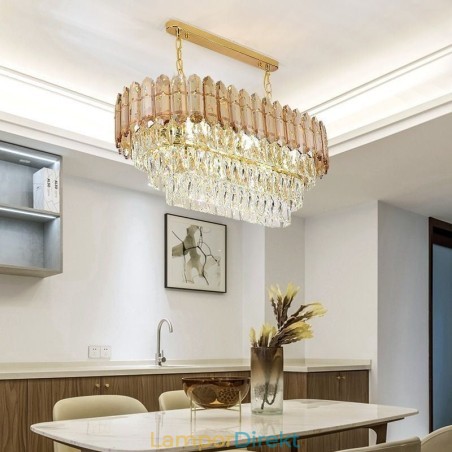 Modern Kristall Taklampa Lyxig Oval Taklampa Modern Kristall Taklampa Lyxig Oval Taklampa