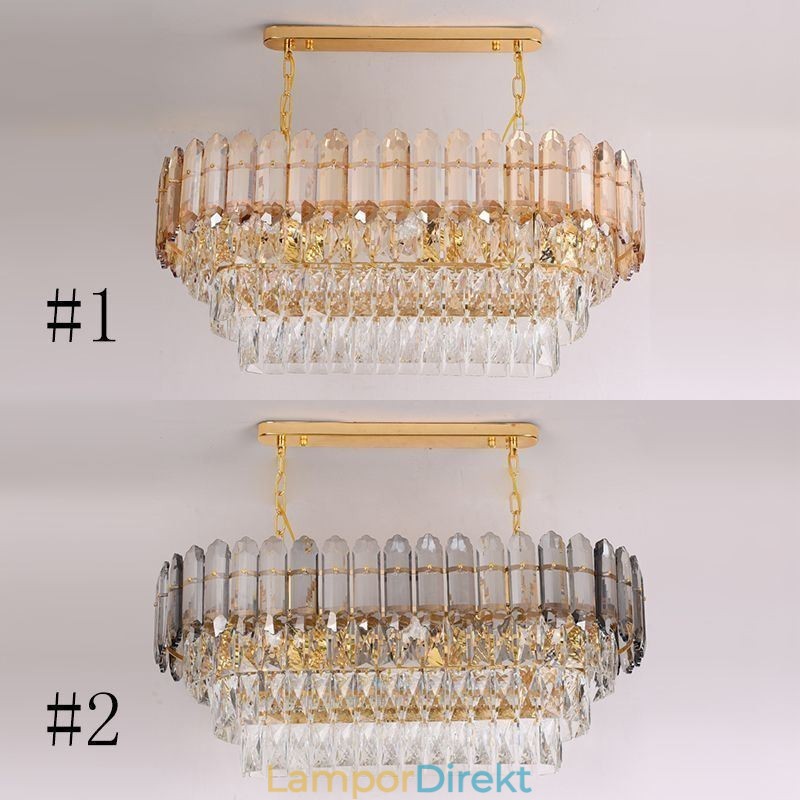 Modern Kristall Taklampa Lyxig Oval Taklampa