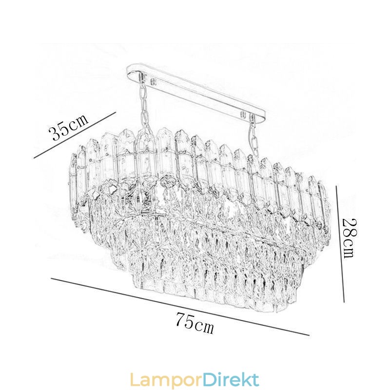 Modern Kristall Taklampa Lyxig Oval Taklampa