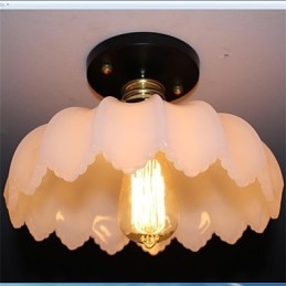 Imitation Jade Glass Retro 1 Head Lotus Taklampa