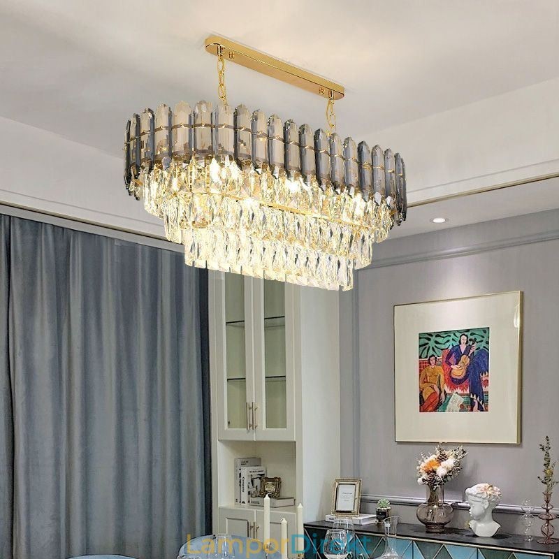 Modern Kristall Taklampa Lyxig Oval Taklampa