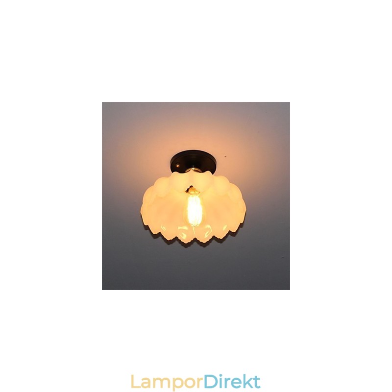 Imitation Jade Glass Retro 1 Head Lotus Taklampa