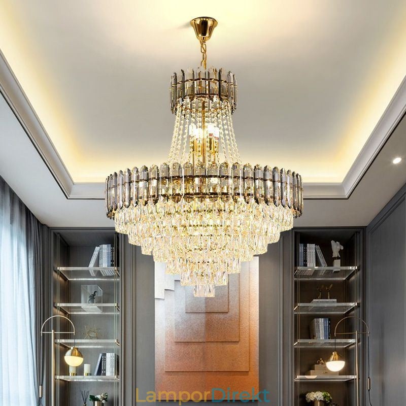 Modernt Guldkristall Hängande Ljus