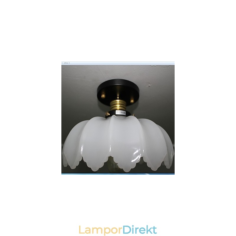 Imitation Jade Glass Retro 1 Head Lotus Taklampa