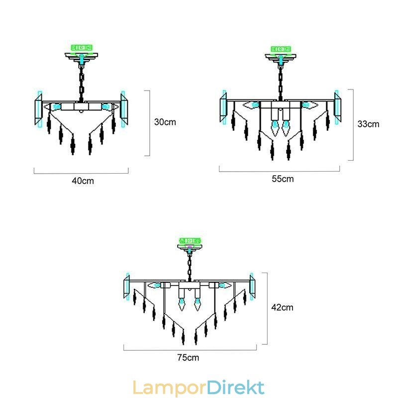 Lyxig Kristall Taklampa Taklampa 6 9 12 Lampor