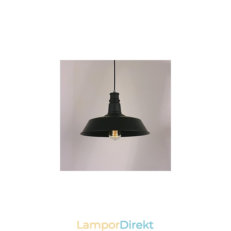 Svart Modern Taklampa I Cirkel Utvald Lampskärm
