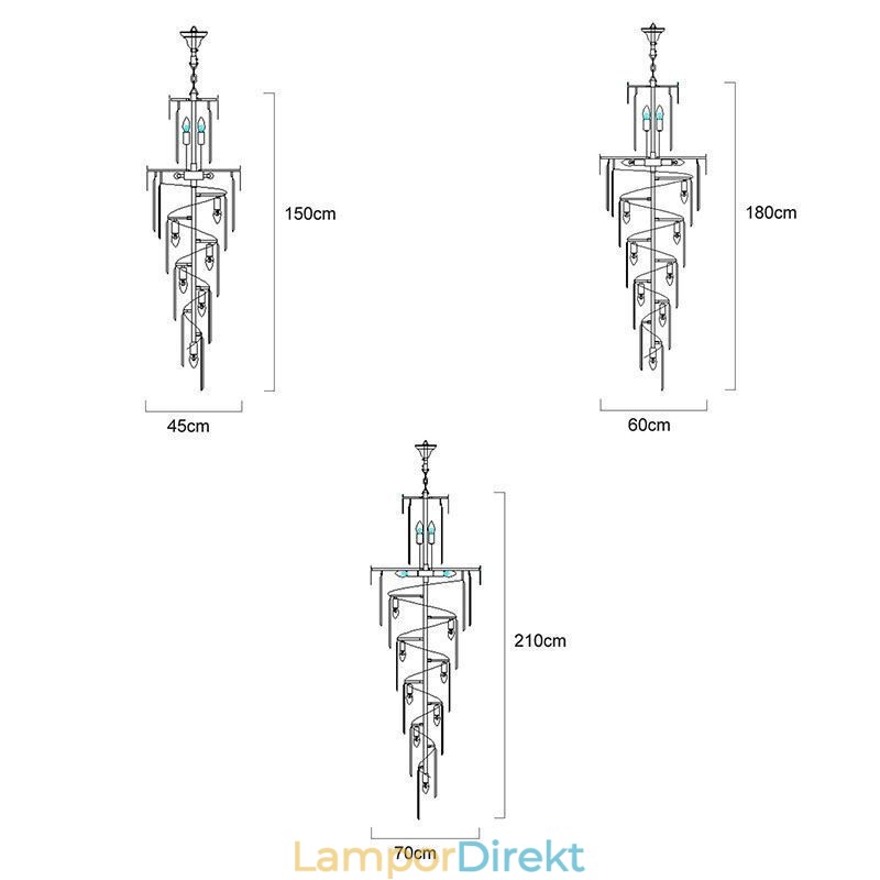 Lyx Taklampa Stor Hänglampa 12 16 18 Lampor