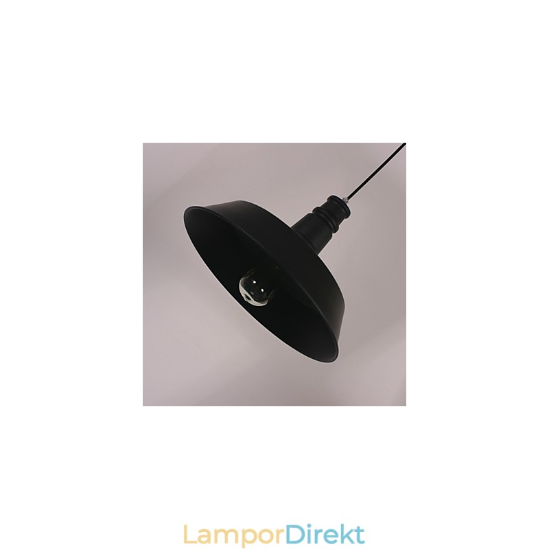 Svart Modern Taklampa I Cirkel Utvald Lampskärm