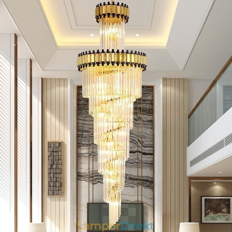 Crystal Pendel Light Modern Spectacular K9 Taklampa