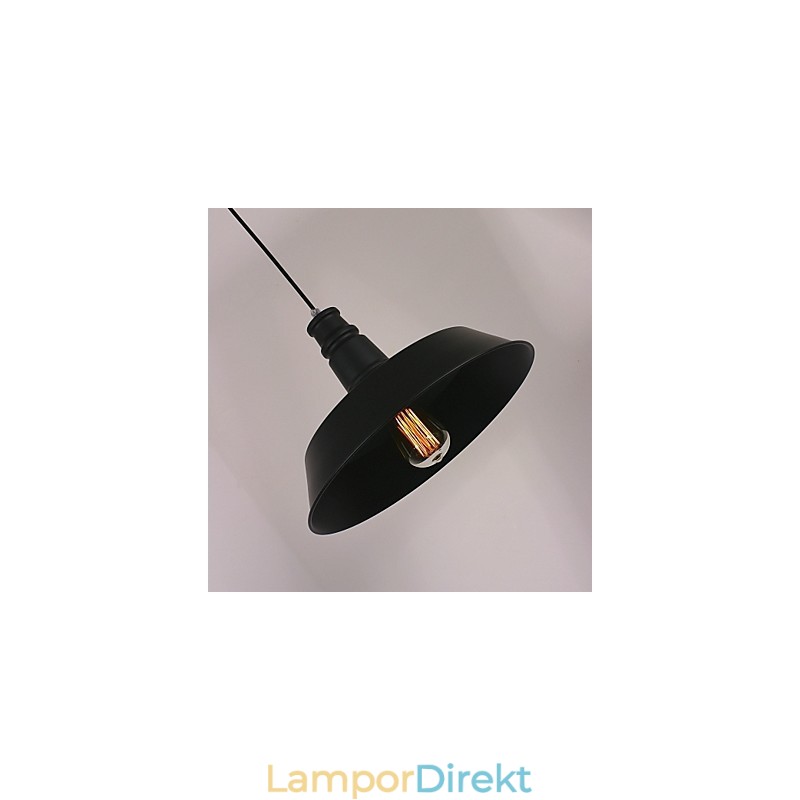 Svart Modern Taklampa I Cirkel Utvald Lampskärm