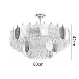 Lyxig Leaf Pendel Light Crystal Taklampa