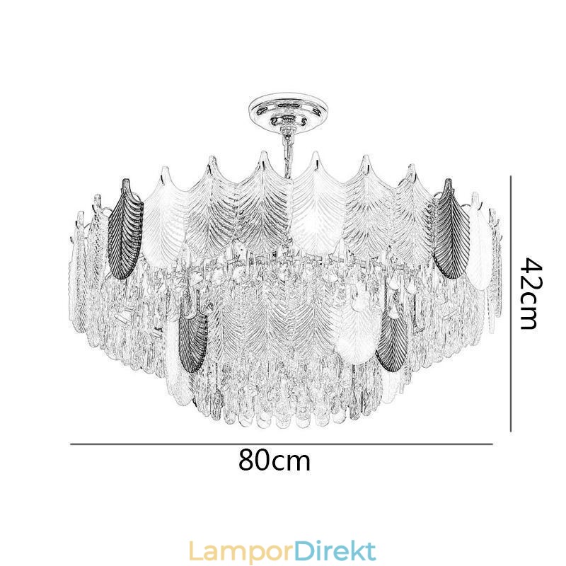 Lyxig Leaf Pendel Light Crystal Taklampa