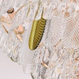 Lyxig Leaf Pendel Light Crystal Taklampa