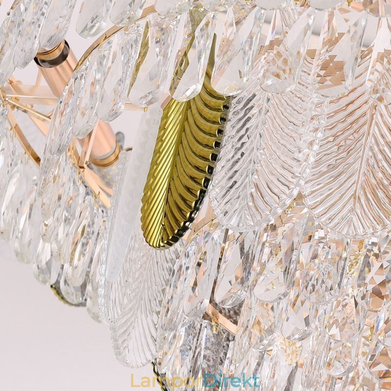 Lyxig Leaf Pendel Light Crystal Taklampa