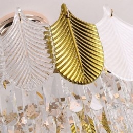 Lyxig Leaf Pendel Light Crystal Taklampa