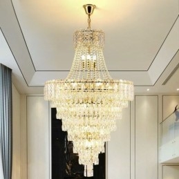 Modern Elegant Crystal Pendel Light Konisk Taklampa