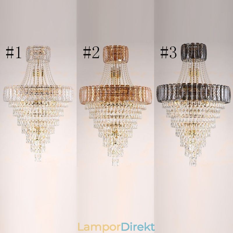 Modern Elegant Crystal Pendel Light Konisk Taklampa