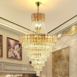 Modern Elegant Crystal Pendel Light Konisk Taklampa