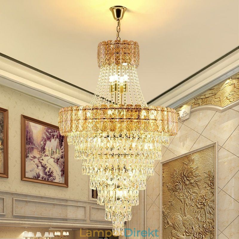Modern Elegant Crystal Pendel Light Konisk Taklampa