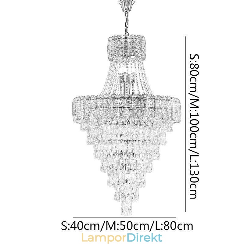 Modern Elegant Crystal Pendel Light Konisk Taklampa