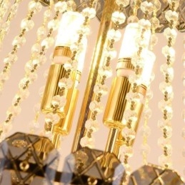Modern Elegant Crystal Pendel Light Konisk Taklampa