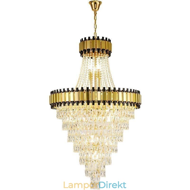 Lyxig Guld Taklampa Crystal Taklampa