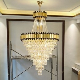 Lyxig Guld Taklampa Crystal Taklampa