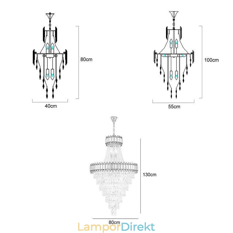 Lyxig Guld Taklampa Crystal Taklampa