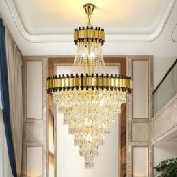 Lyxig Guld Taklampa Crystal Taklampa