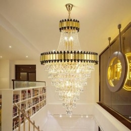 Lyxig Guld Taklampa Crystal Taklampa