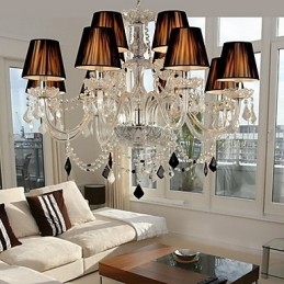 Elegant Kristallkrona Med 12 Lampor