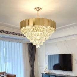 Modern Elegant Crystal Pendel Light Konisk Taklampa