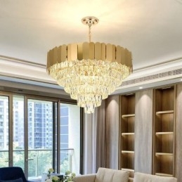 Modern Elegant Crystal Pendel Light Konisk Taklampa