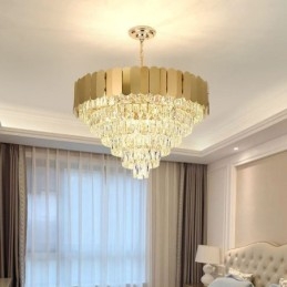 Modern Elegant Crystal Pendel Light Konisk Taklampa