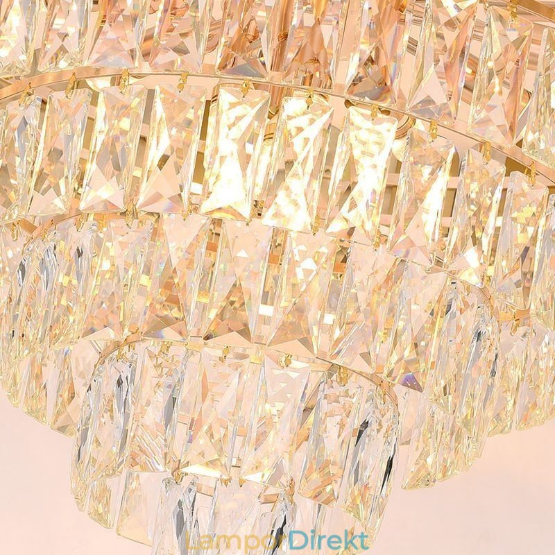 Modern Elegant Crystal Pendel Light Konisk Taklampa